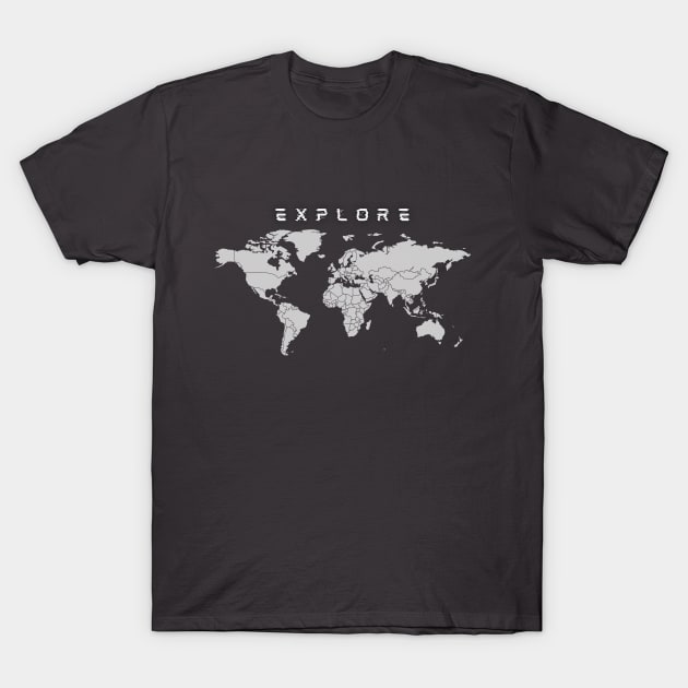 Explore World Map T-Shirt by Castle Rock Shop